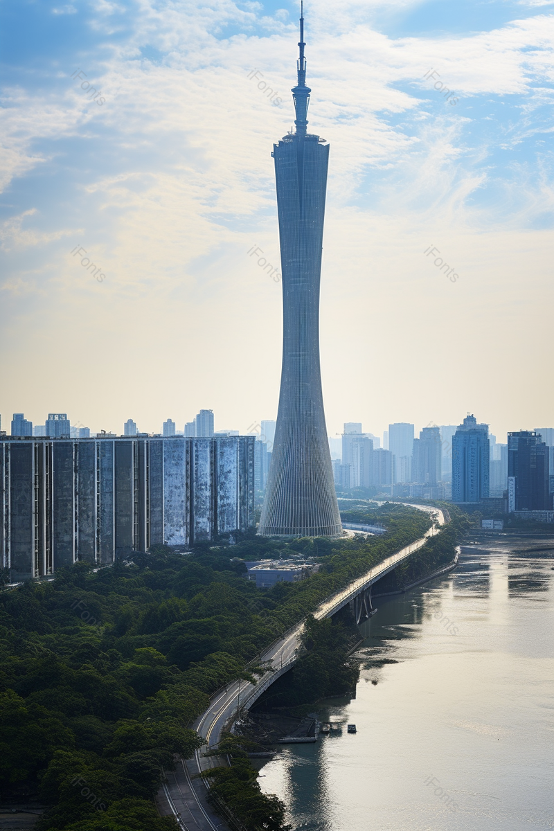 广州地标小蛮腰河边城市建筑摄影真实,高清,摄影图,摄影图片,图片大全,摄影图免费下载